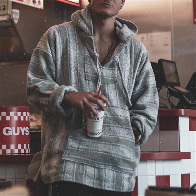 Casual Striped Hooded Sweater