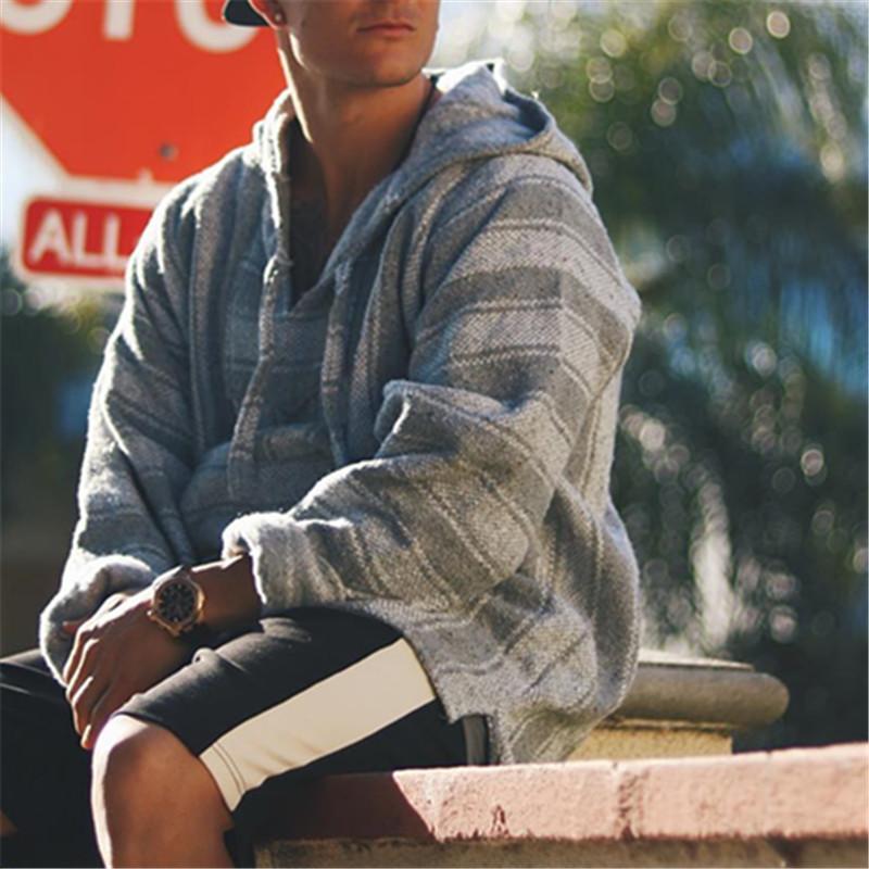 Casual Striped Hooded Sweater