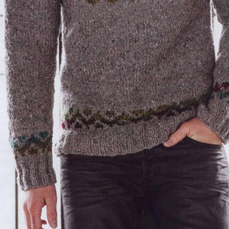 Autumn/Winter Men's  Round   Collar Long Sleeved Knitted Sweater