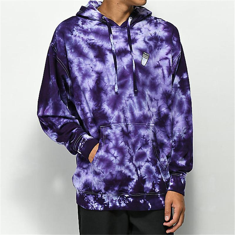 Fashion Letter Tie-Dyed Men's Hooded Sweater