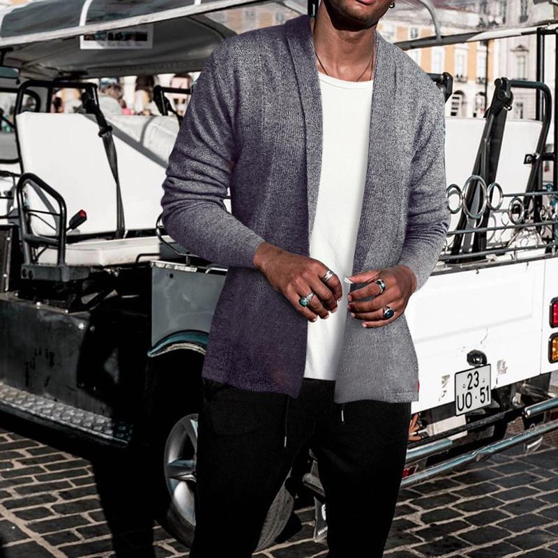 Slim-Fit Lapel Men's Knit Cardigan