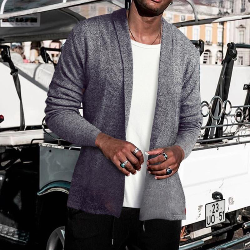 Slim-Fit Lapel Men's Knit Cardigan