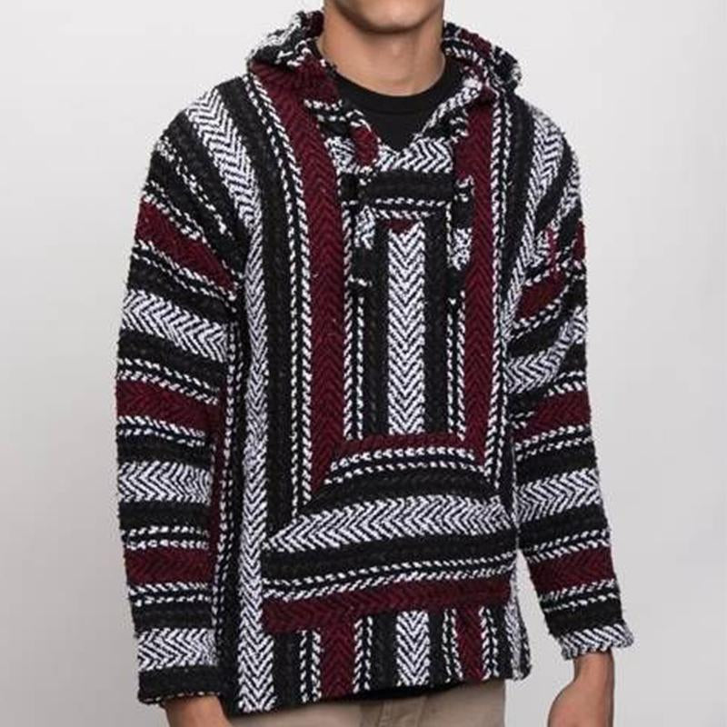 Casual Striped Long Sleeves Baja Hoodie