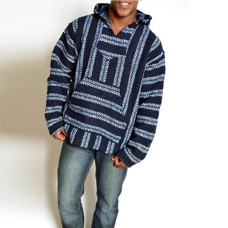 Casual Striped Long Sleeves Baja Hoodie