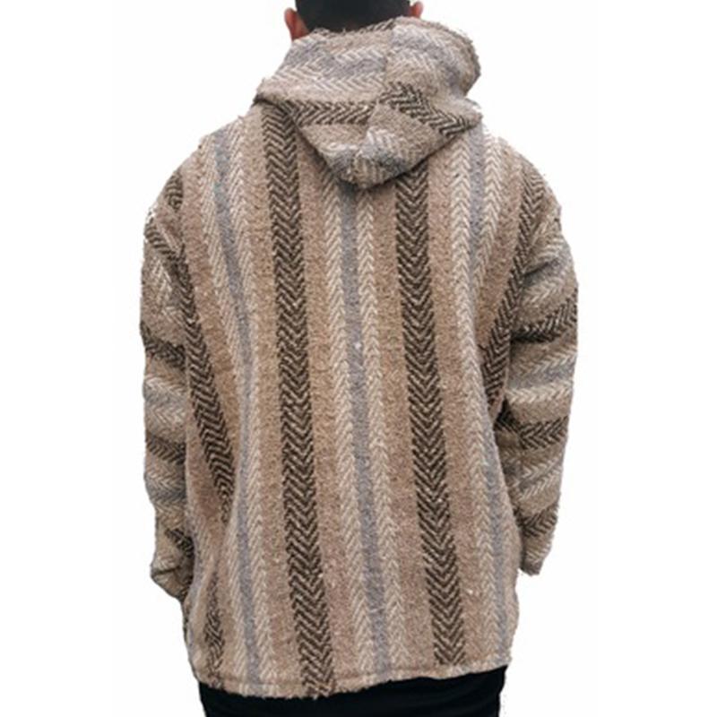 Casual Striped Long Sleeves Baja Hoodie