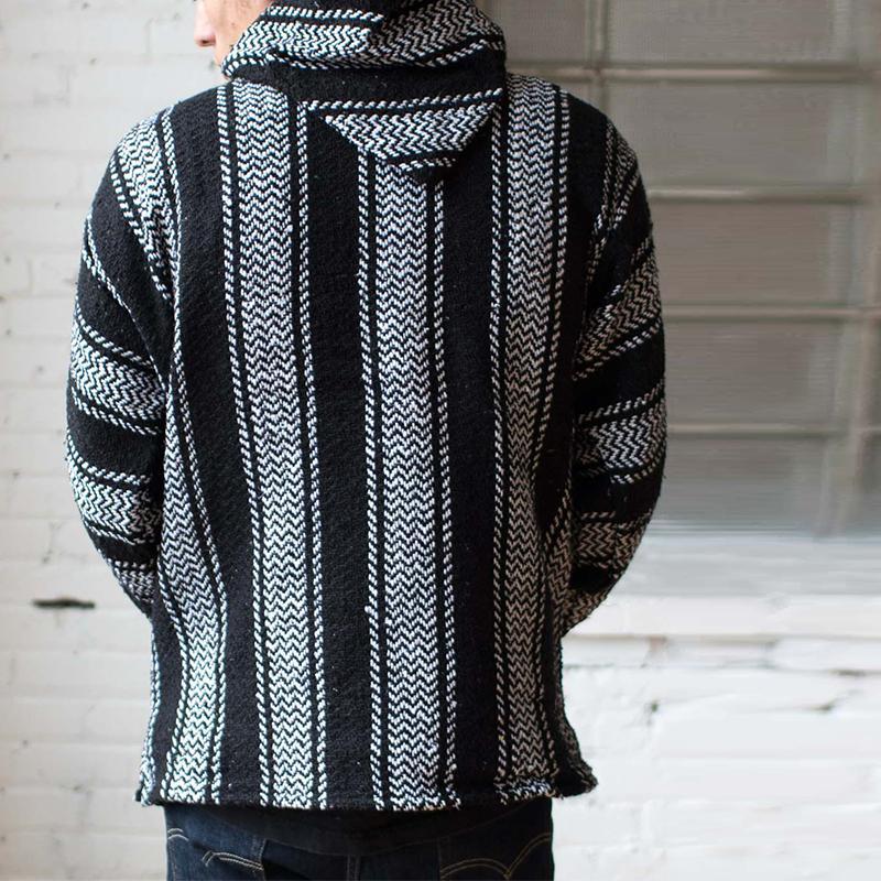 Casual Striped Long Sleeves Baja Hoodie