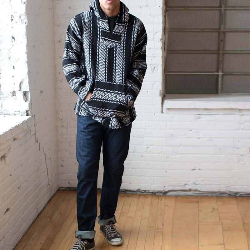 Casual Striped Long Sleeves Baja Hoodie