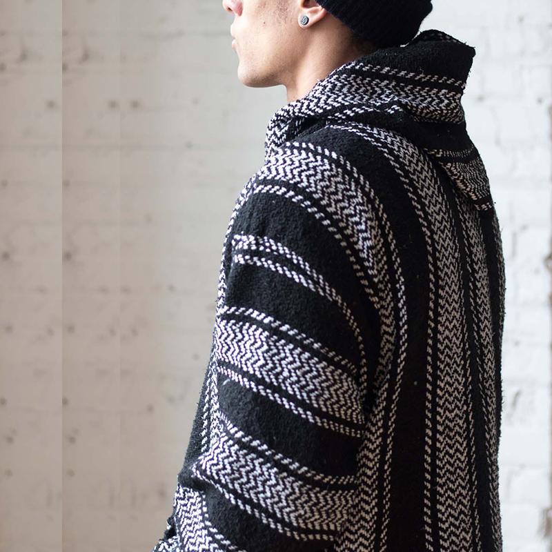 Casual Striped Long Sleeves Baja Hoodie