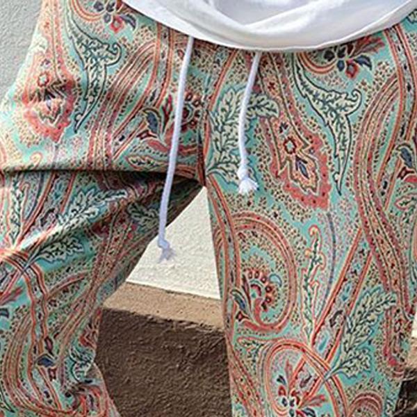 Men's National Style Printing Elastic Waist Pants