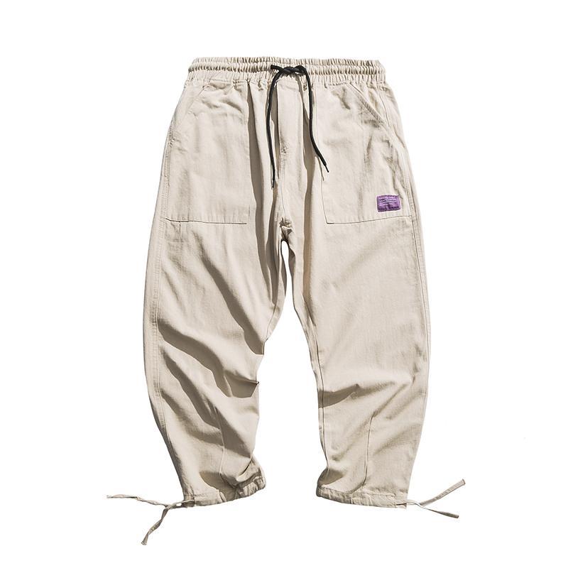 Fashion Pure Colour Elastic Waist Tooling Pants