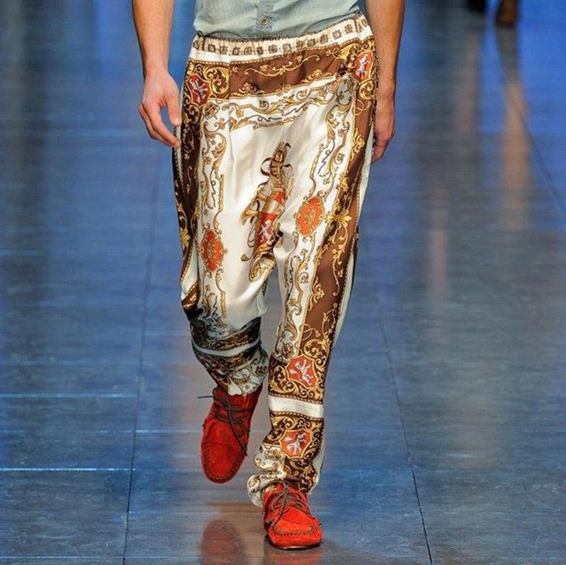 Modern Fashion Printed Splicing Pants