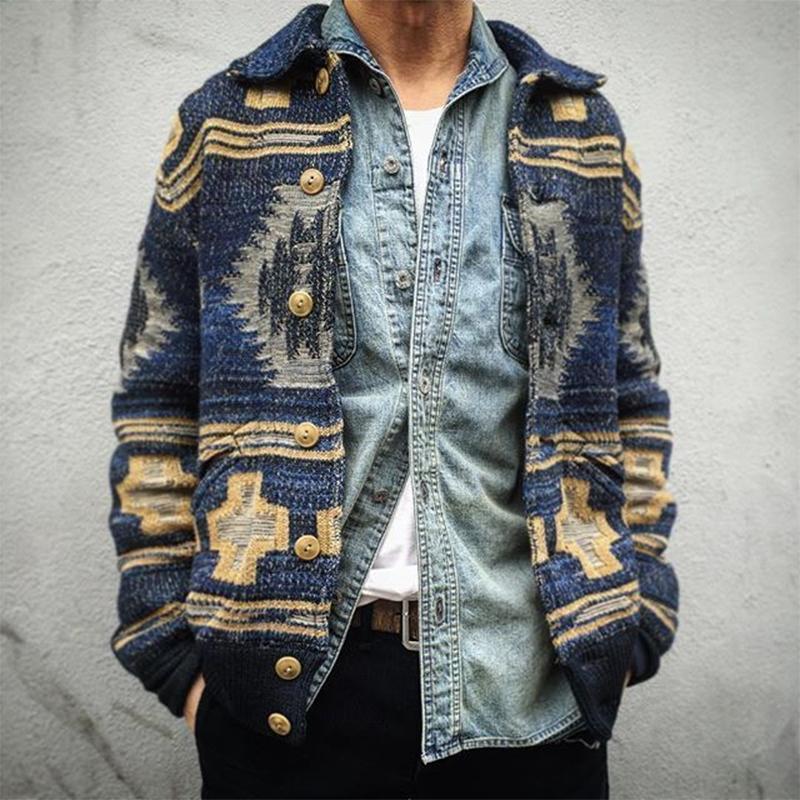 National Man's Autumn Single-Breasted Cardigan