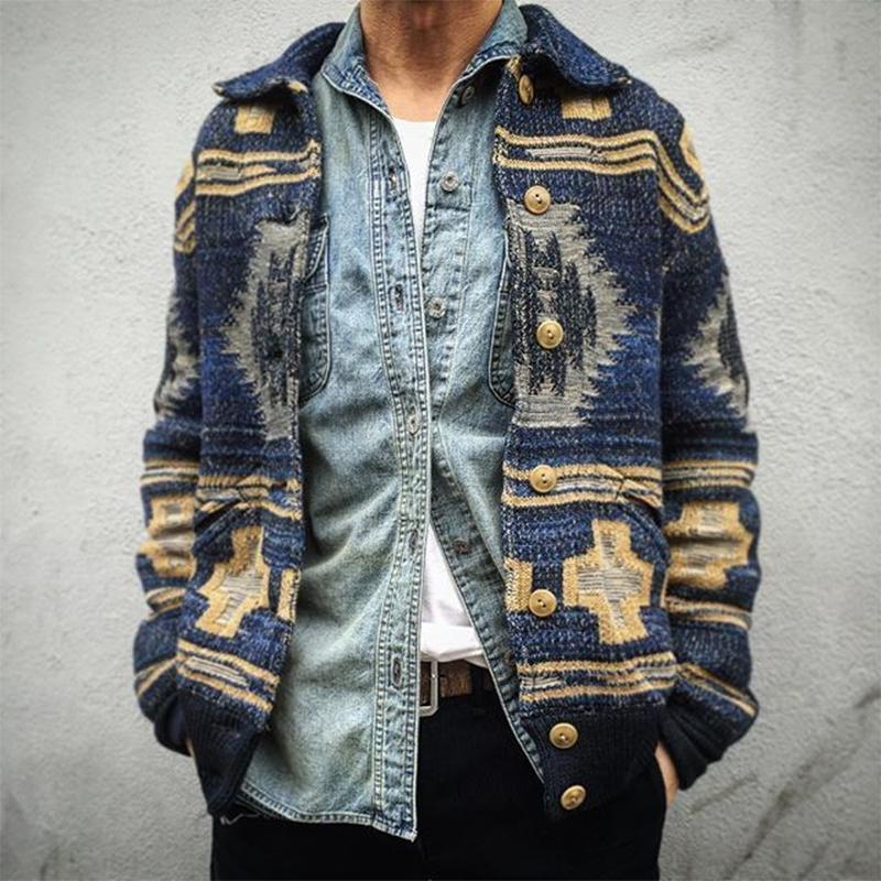 National Man's Autumn Single-Breasted Cardigan