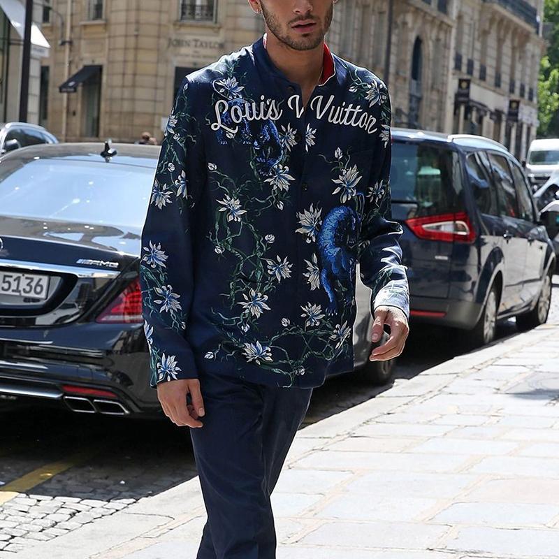 Fashion Man's Autumn Printed Colour Jacket