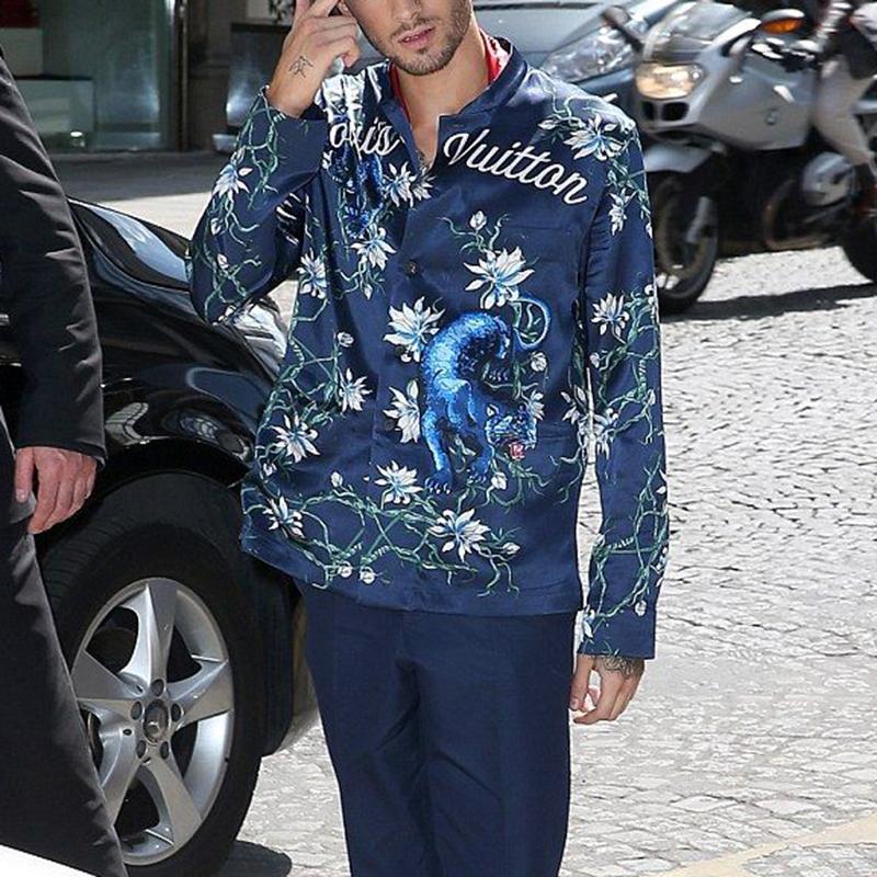 Fashion Man's Autumn Printed Colour Jacket