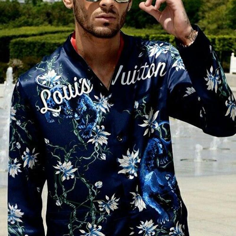 Fashion Man's Autumn Printed Colour Jacket