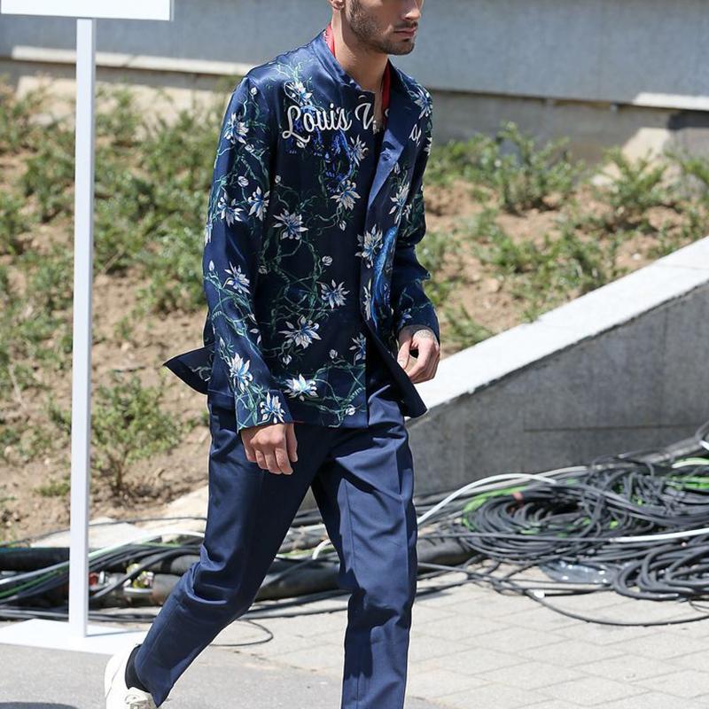 Fashion Man's Autumn Printed Colour Jacket