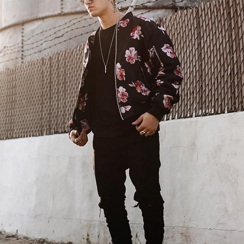 Fashion Man's Autumn Printed Colour Jacket