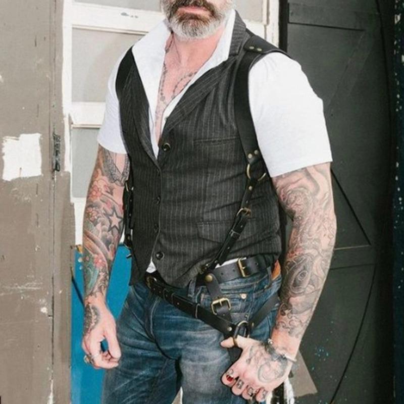 Fashion Striped Pocket Slim Men's Vest