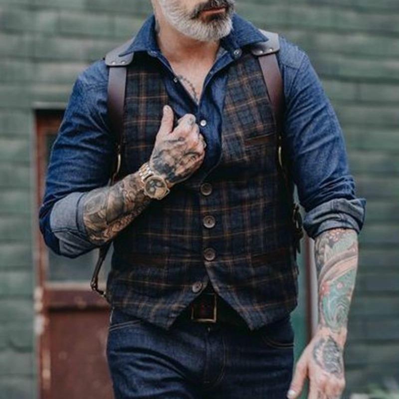 Casual Classic Plaid Men's Vest