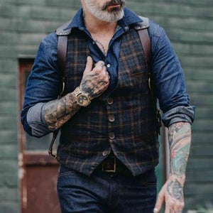 Casual Classic Plaid Men's Vest