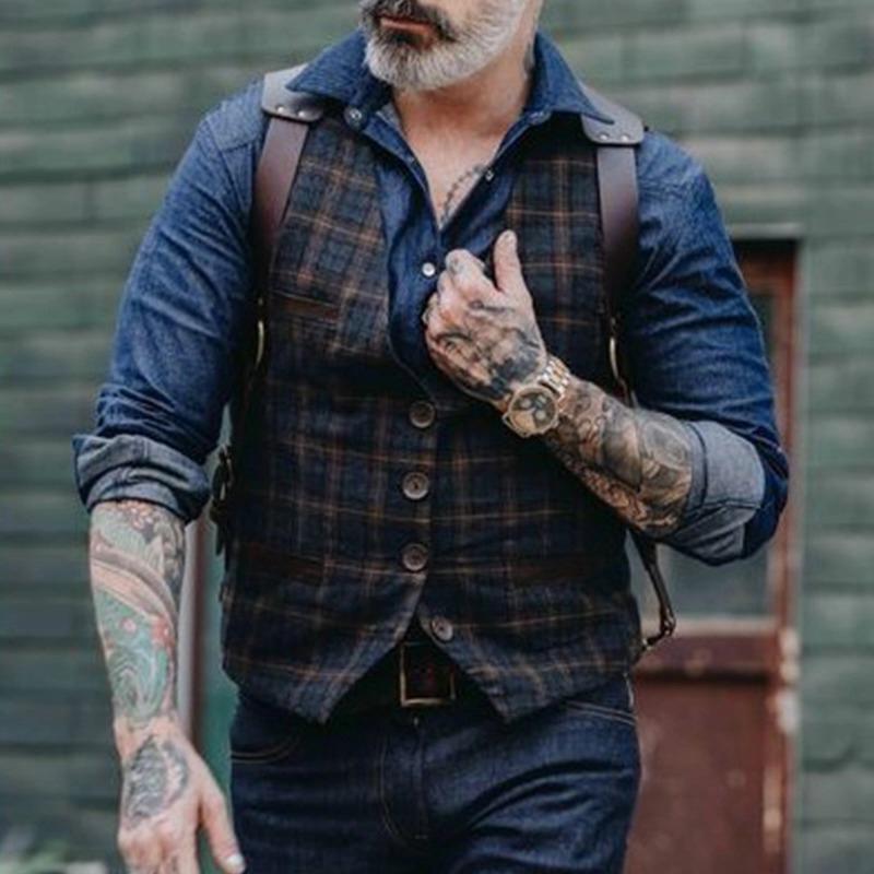Casual Classic Plaid Men's Vest