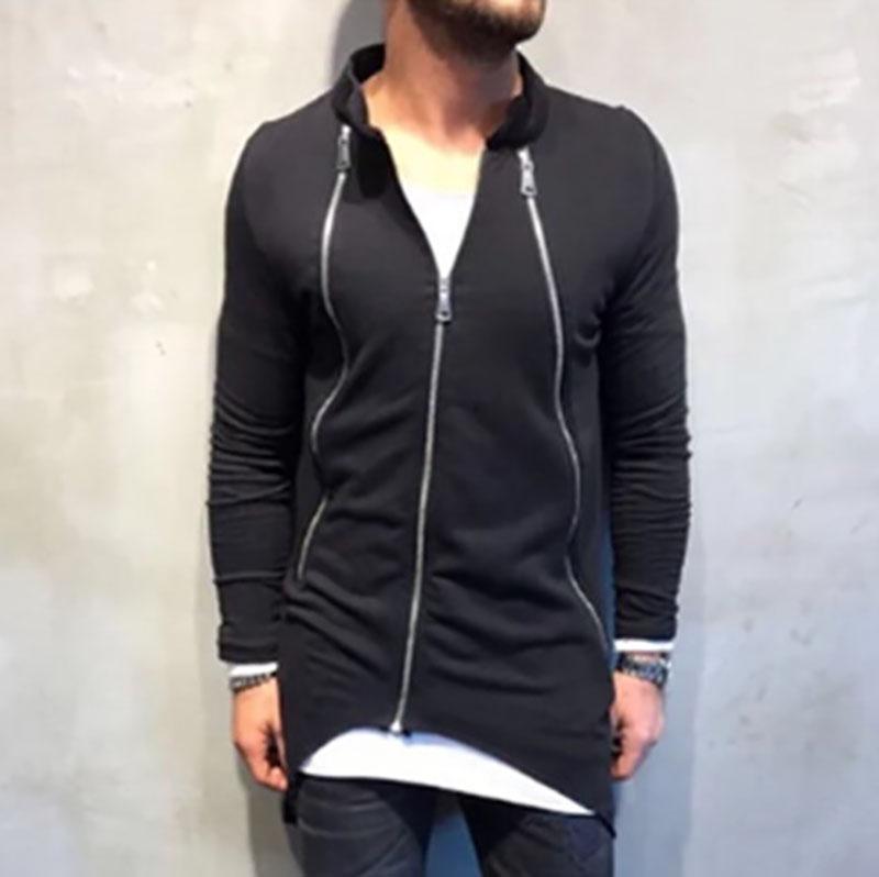 Casual Long Zip Windbreaker Jacket