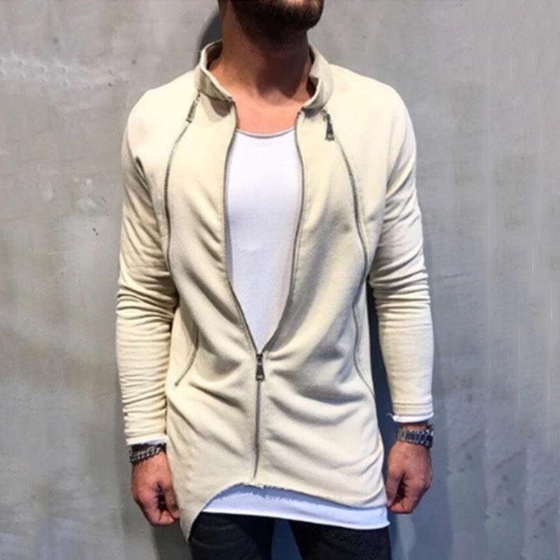 Casual Long Zip Windbreaker Jacket
