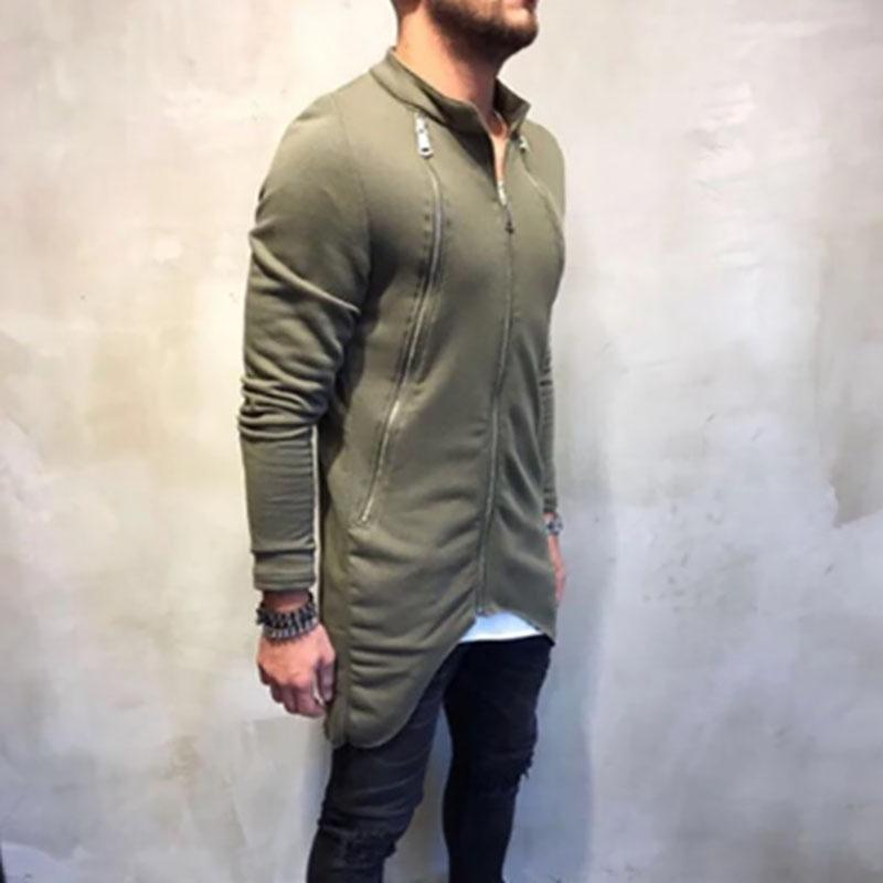 Casual Long Zip Windbreaker Jacket