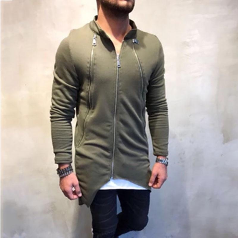 Casual Long Zip Windbreaker Jacket