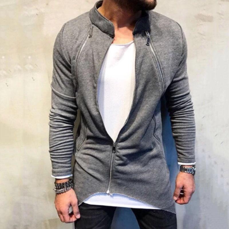 Casual Long Zip Windbreaker Jacket