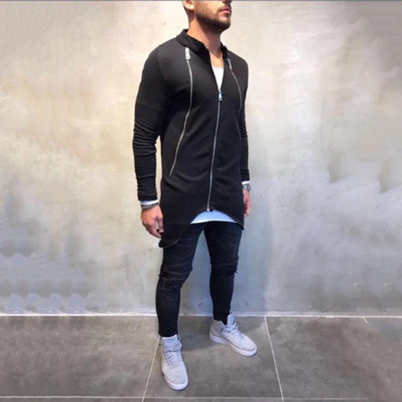 Casual Long Zip Windbreaker Jacket