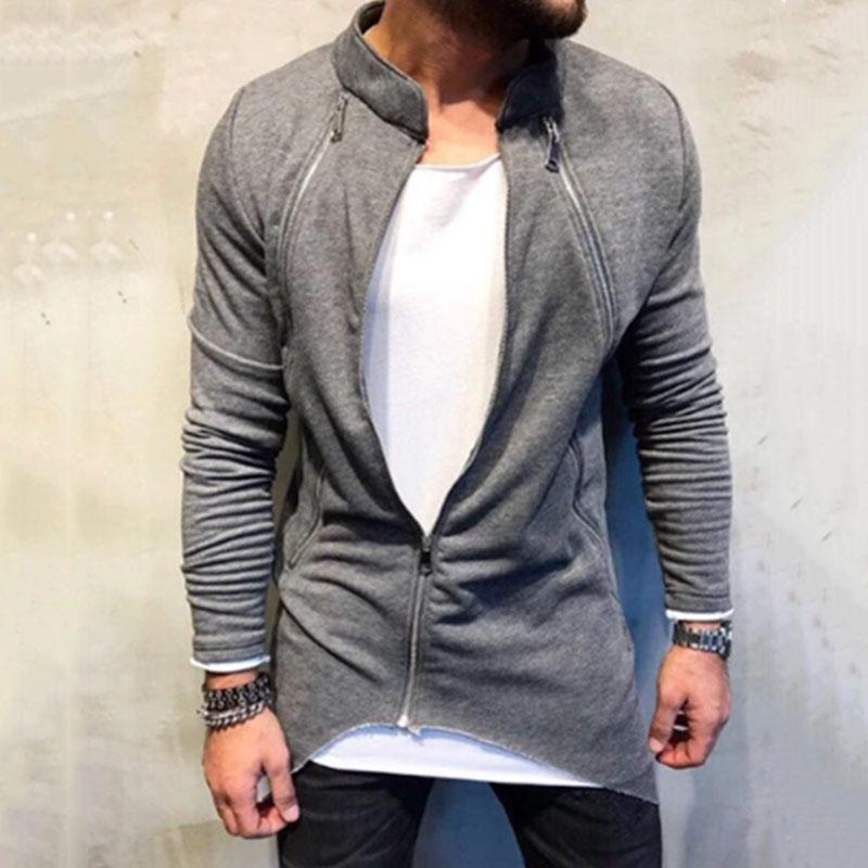 Casual Long Zip Windbreaker Jacket