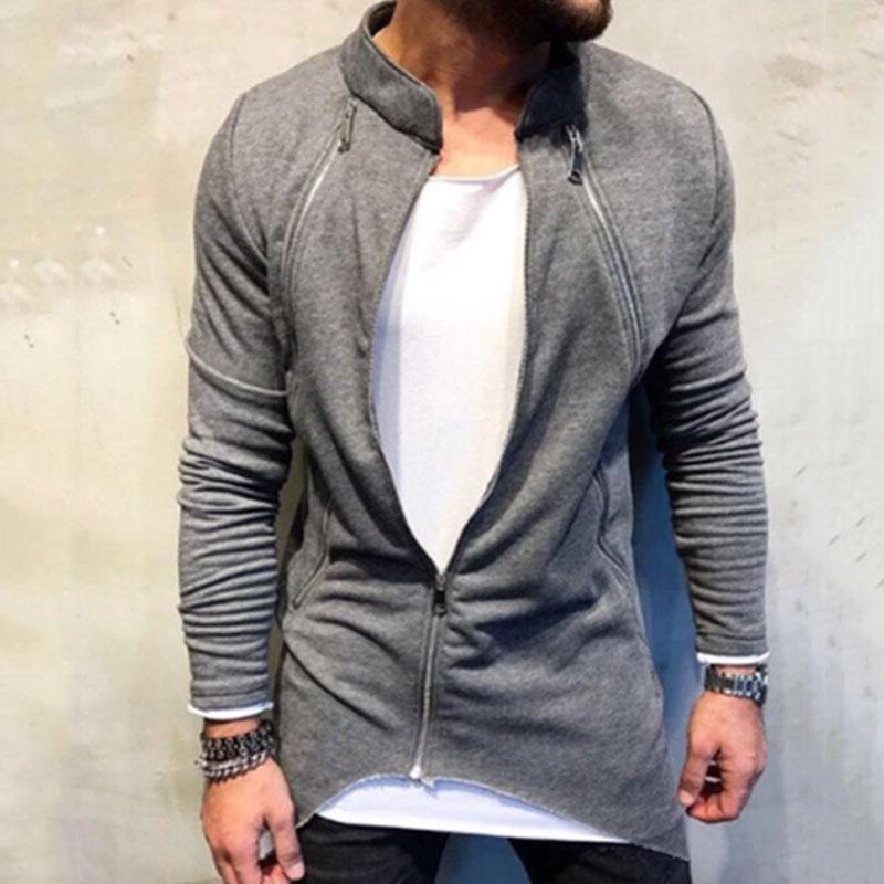 Casual Long Zip Windbreaker Jacket