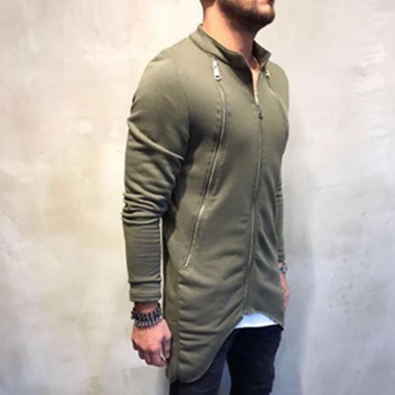 Casual Long Zip Windbreaker Jacket