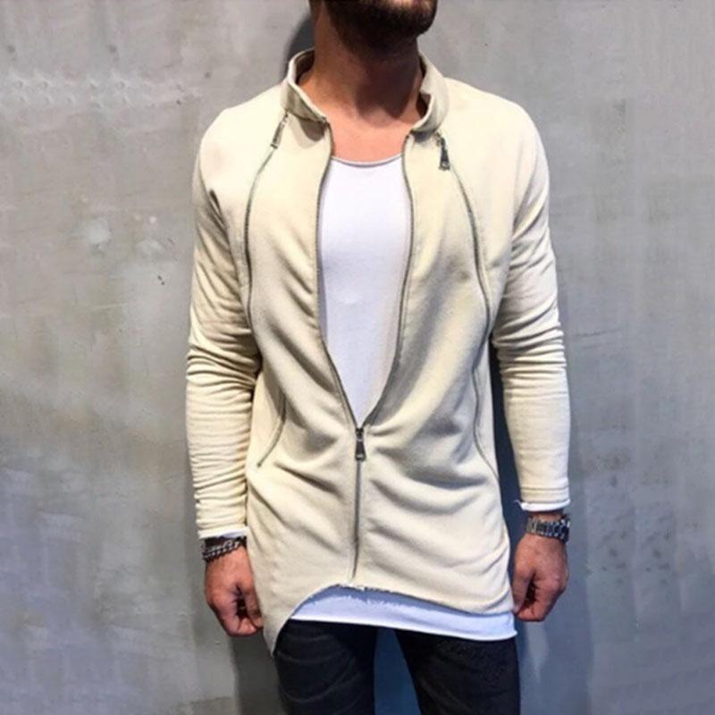 Casual Long Zip Windbreaker Jacket