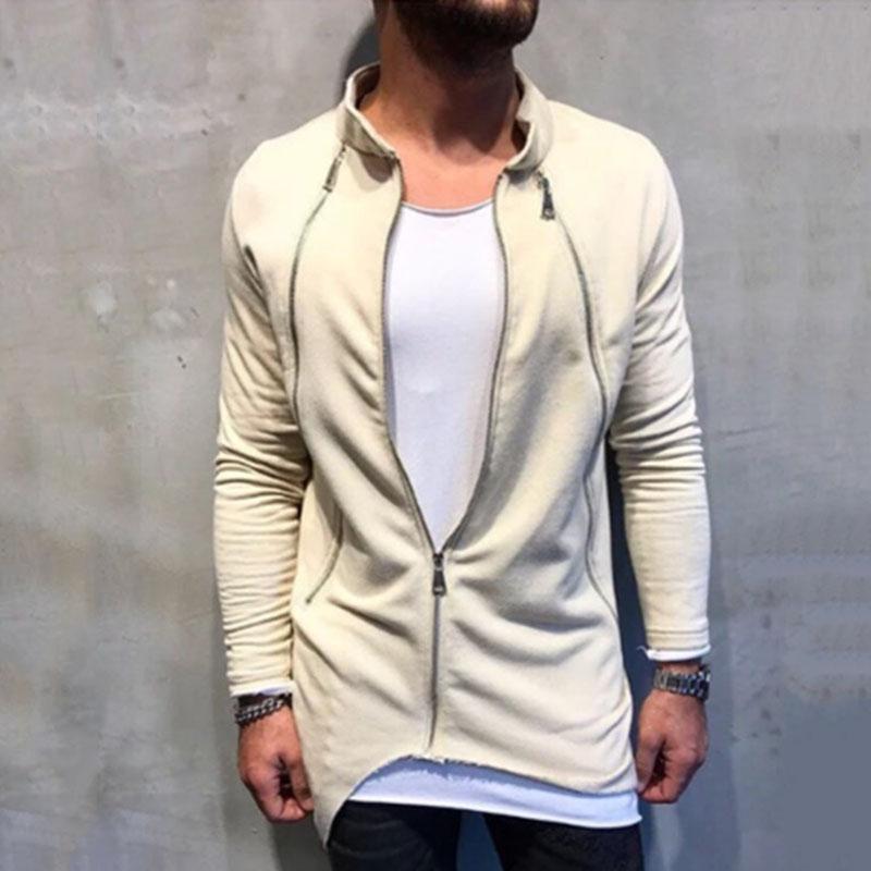 Casual Long Zip Windbreaker Jacket