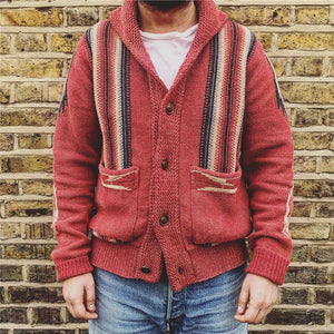 Autumn And Winter Print Pocket Knit Top
