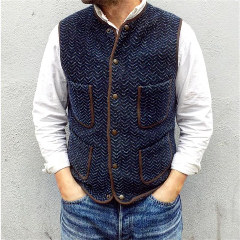 Pocket Single-Breasted Knit Vest