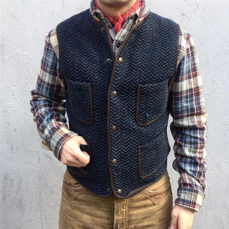 Pocket Single-Breasted Knit Vest