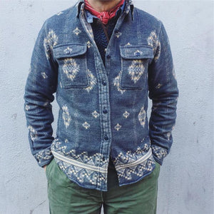 Autumn And Winter Lapel Print Jacket