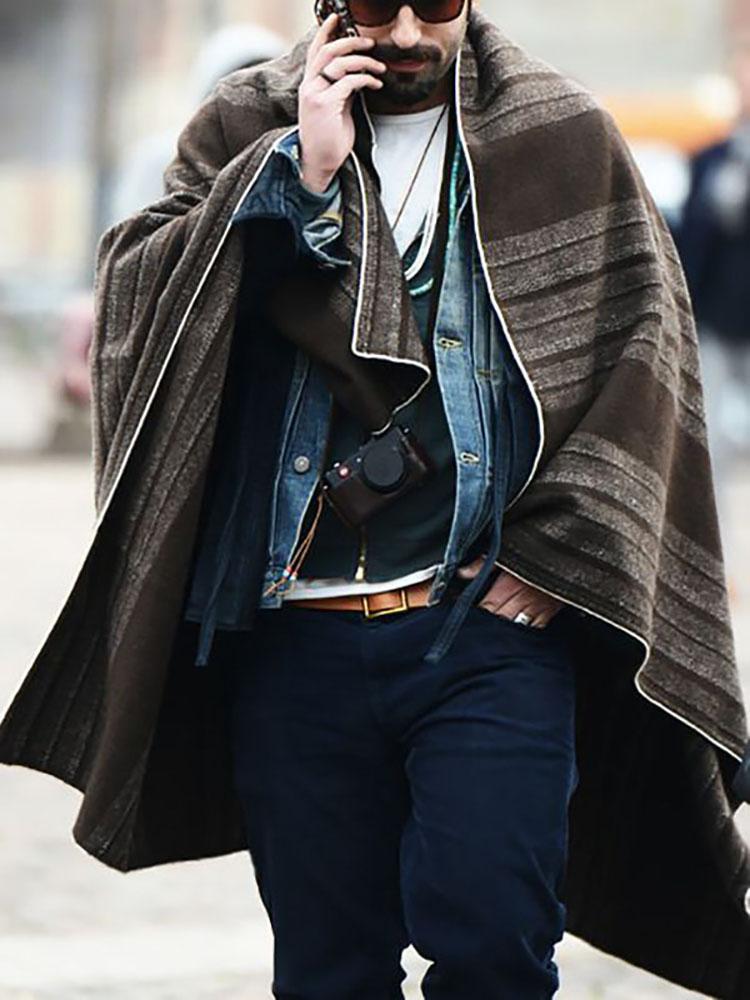 Casual Splicing Striped Shawl