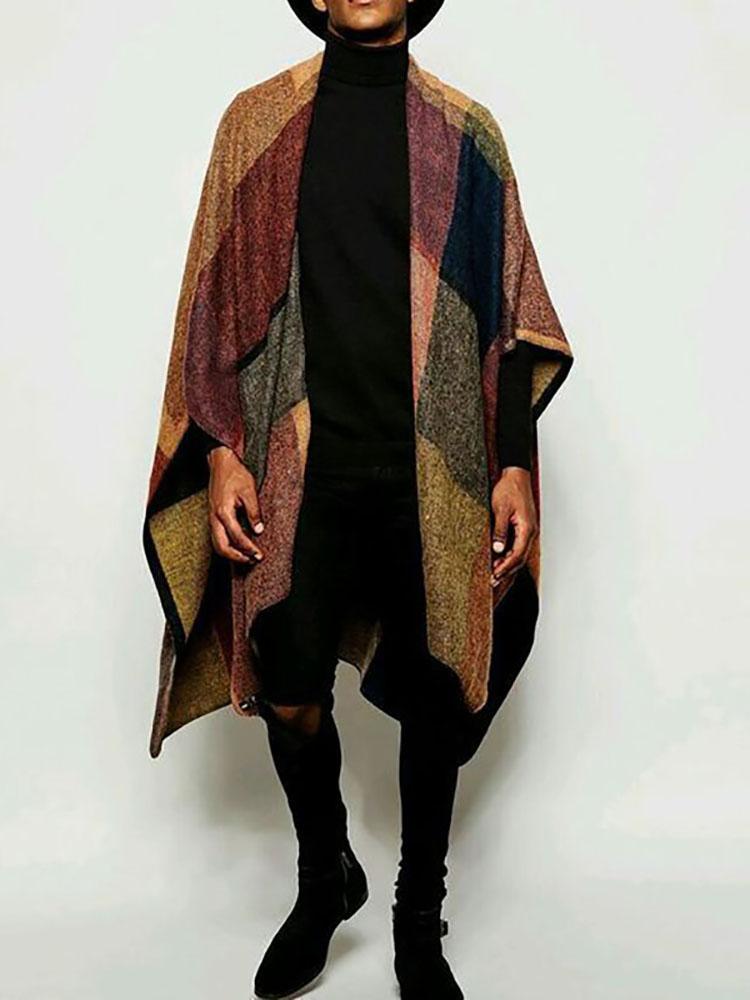 Fashion Splicing Plaid Loose Shawl