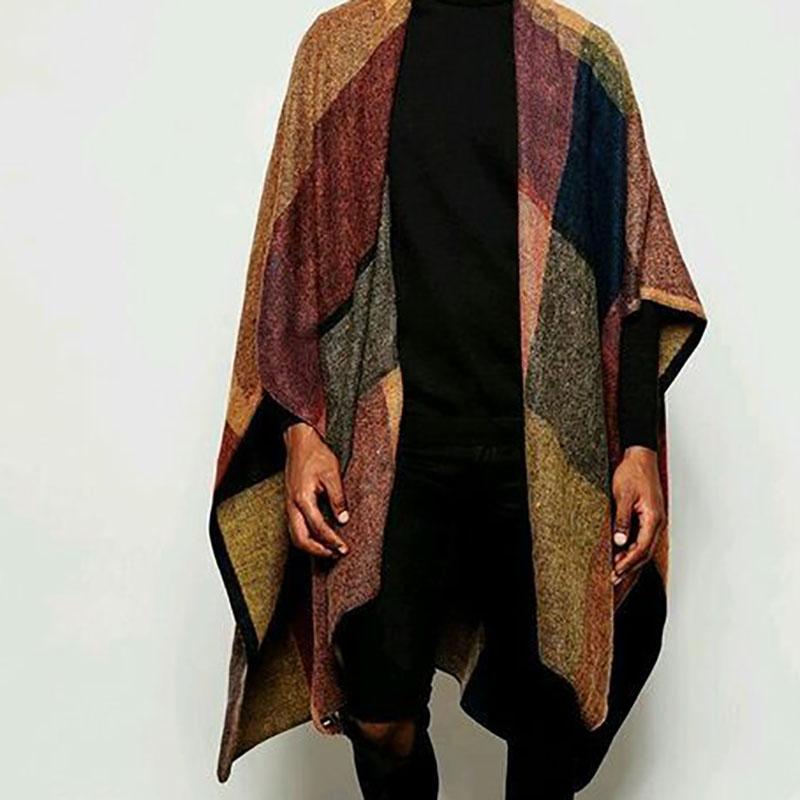 Fashion Splicing Plaid Loose Shawl