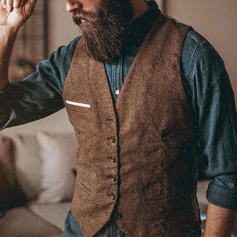 Simple Solid Color Pocket Vest