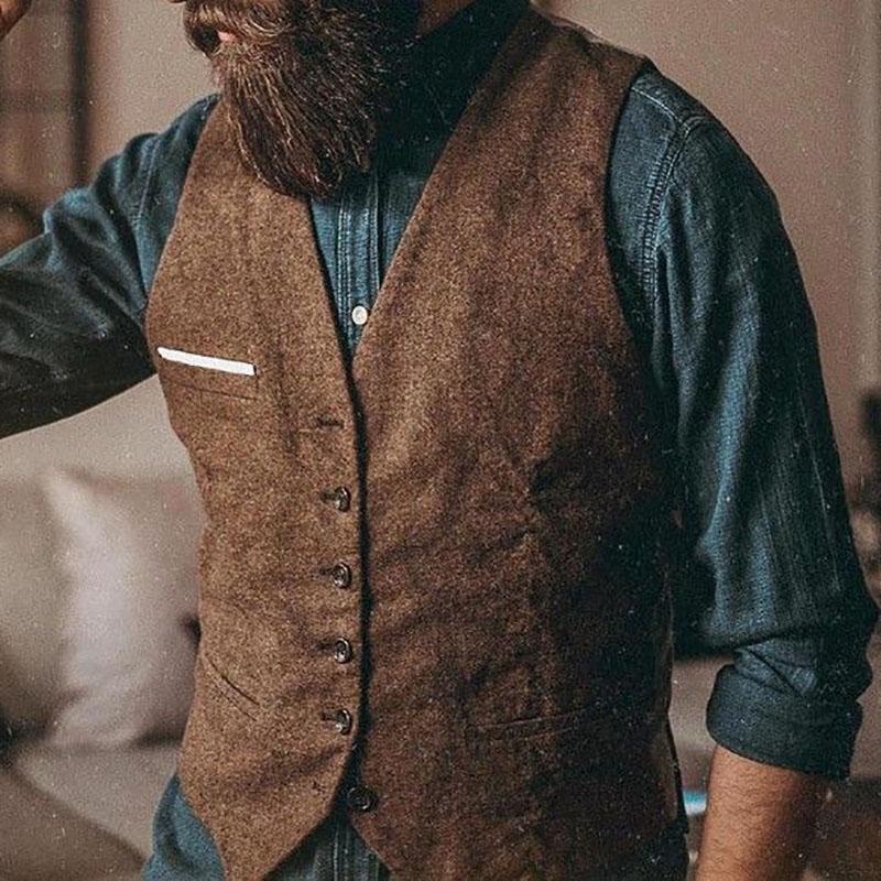 Simple Solid Color Pocket Vest