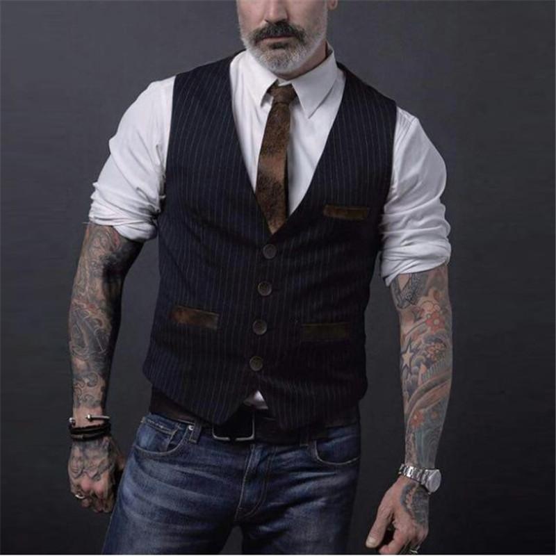 Men's Striped Pocket Vest