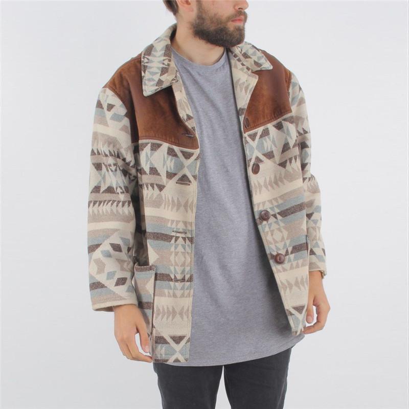 Men's Lapel Print Jacket