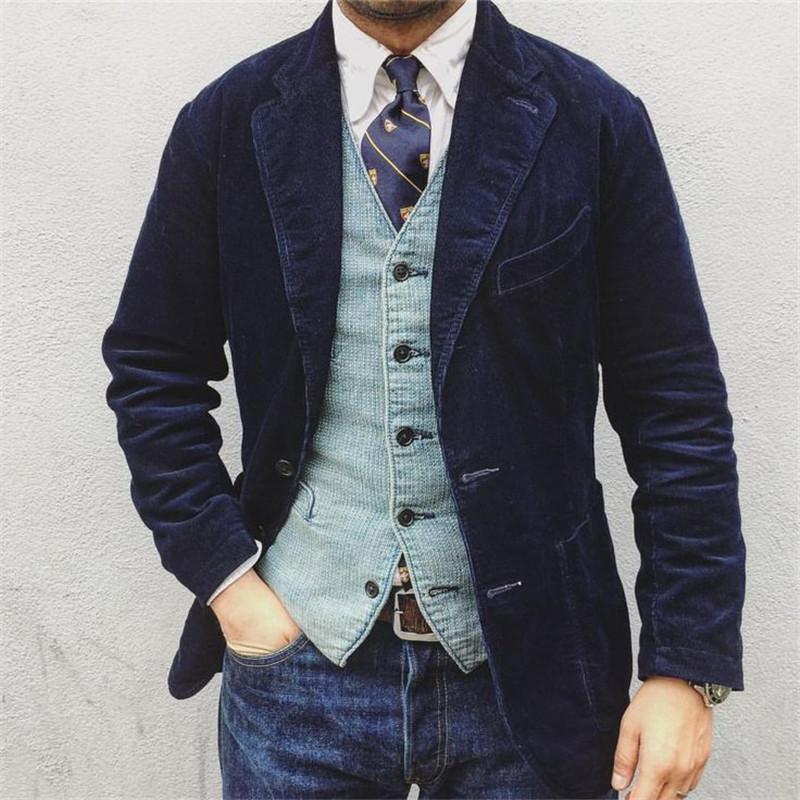 Men's Flannel Solid Color Blazer