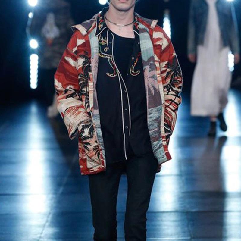 Fashion Printed Hooded Loose Windbreaker